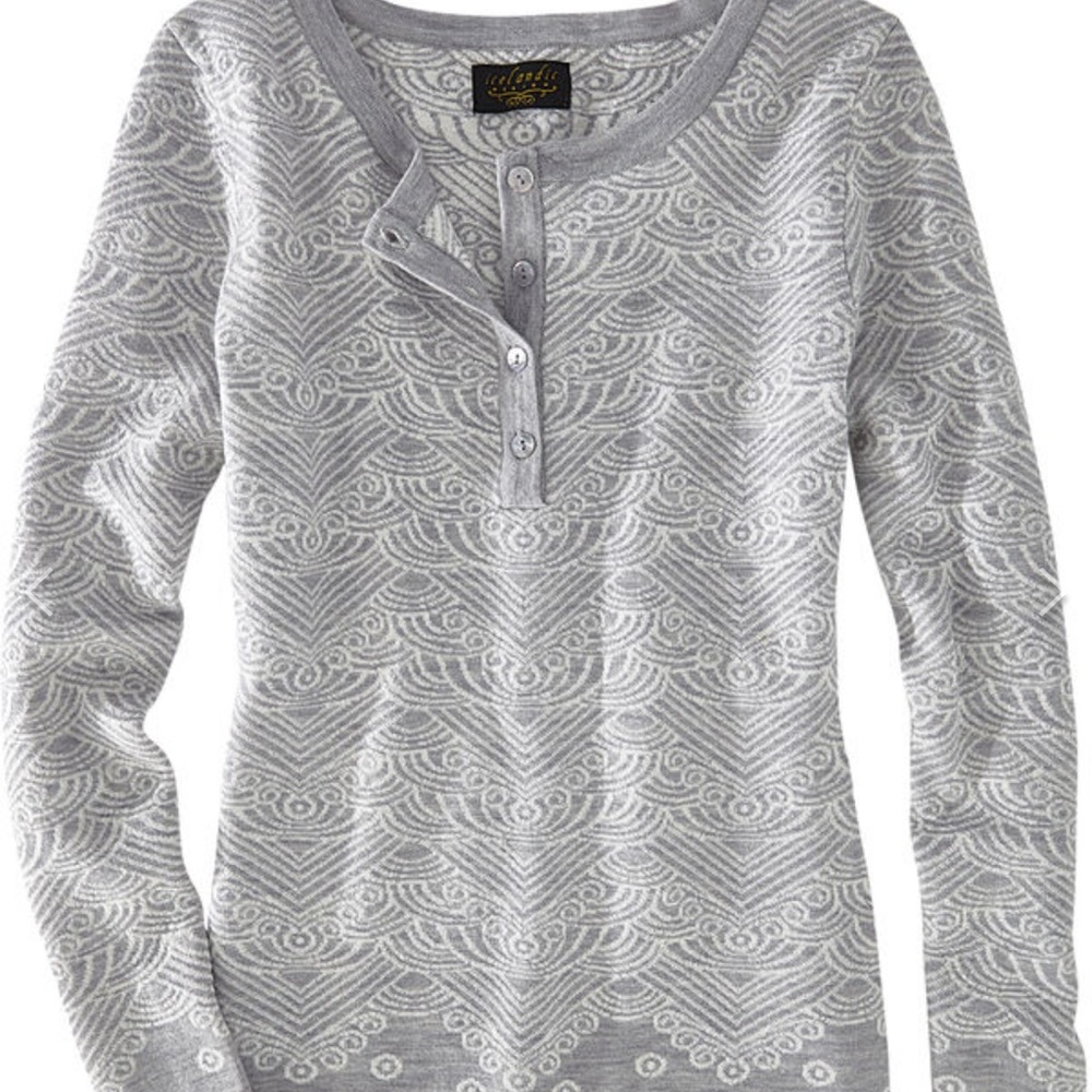 Reykjavik Henley Sweater  By Icelandic Design 100% Merino Wool Women’s XL Soft